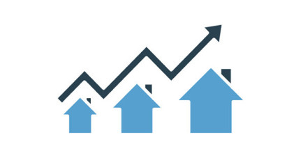 VR Immobilien GmbH Makler Grafiken verkaufen vermieten  Haus Graph Pfeil