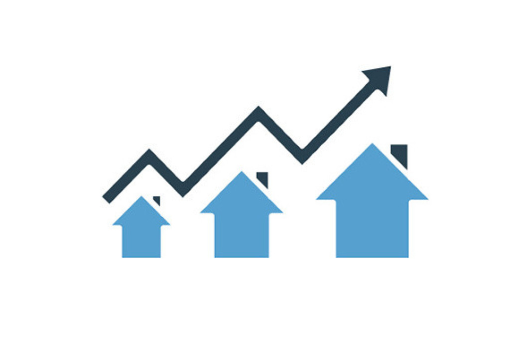 VR Immobilien GmbH Makler Grafiken verkaufen vermieten  Haus Graph Pfeil.