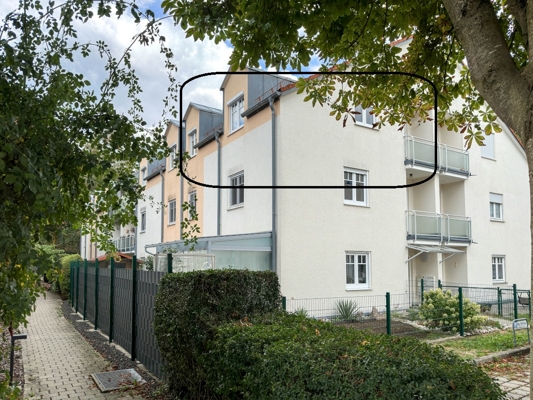 Außenansicht mit Markierung ETW