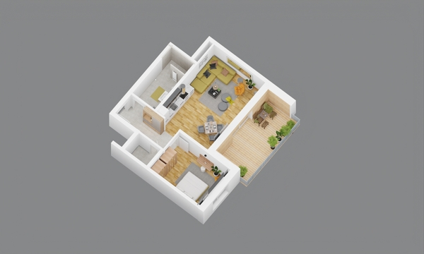 Stilvolles Wohnen mit Nachhaltigkeitskonzept - KfW-Effizienzhaus 40; 2-Zimmer mit Balkon - provisionsfrei