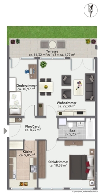 Attraktive Erdgeschosswohnung mit Terrasse und eigenem Garten!